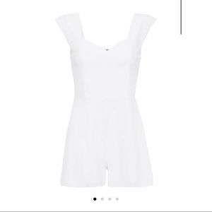 ALICE + OLIVIA White Iman crepe playsuit